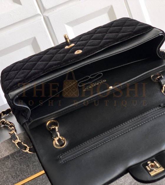 Ch**el Small 25A Flap Bag Dark Night Black Size 23*6*14.5CM