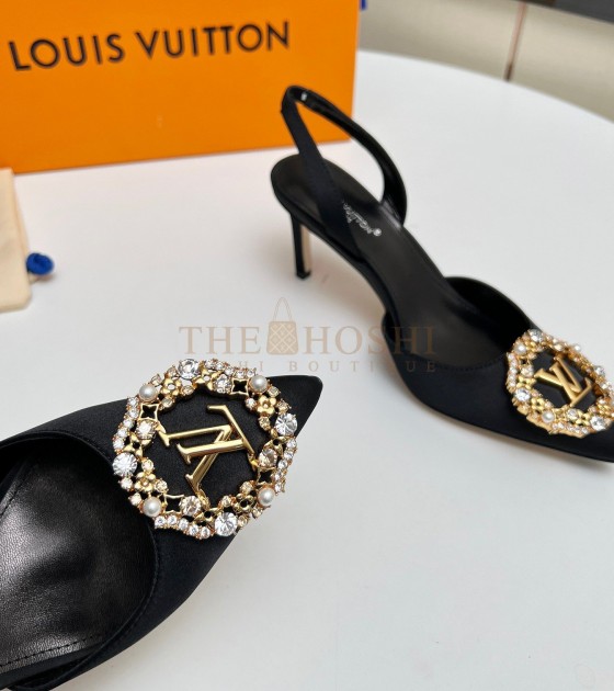 L0vis Vvtt0n LV Silk Heels 100%  Black Women