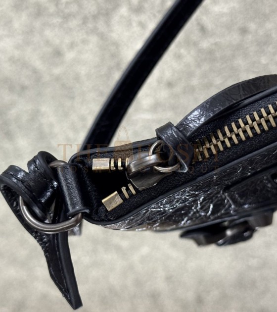 Ba1en*iaga Le City Mini Bag Black Leather Silver Hardware 25x14x4cm Master Quality