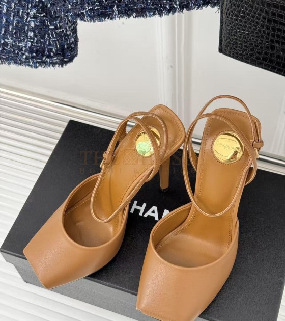 Sa1nt Lau*nt Y51 Scandale Heels Brown Leather 11cm Size 35-42