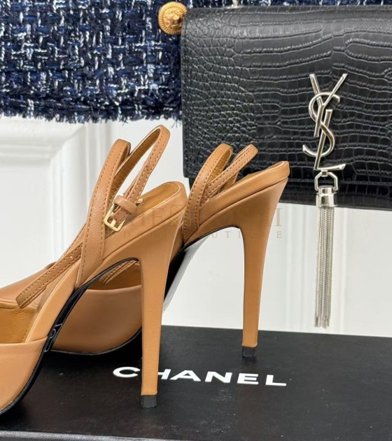 Sa1nt Lau*nt Y51 Scandale Heels Brown Leather 11cm Size 35-42