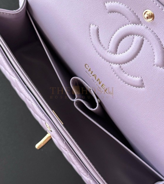 Ch**el Classic Flap Small Bag Lambskin Purple Size 25.5×15.5×6.5cm Master Quality