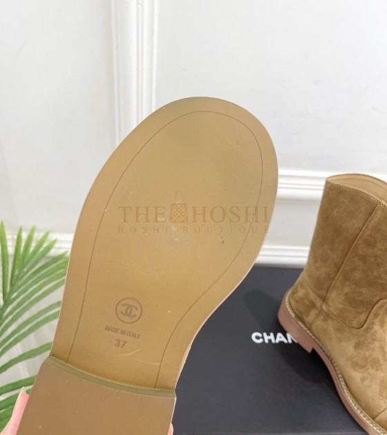 Ch**el CC Logo Ankle Boots Black Lambskin 4cm Heel 35-41 Master Quality