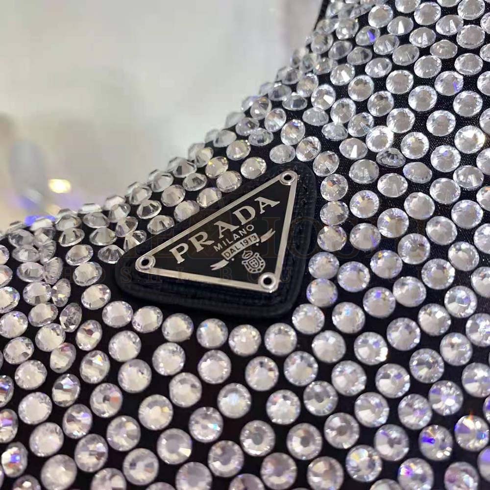 Pra*a Women Duchesse and Crystal Mini-Bag-Black Master Quality