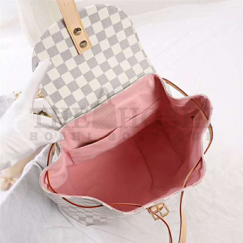 L0vis Vvtt0n LV Women Sperone Backpack in Damier Azur Canvas-Beige Master Quality