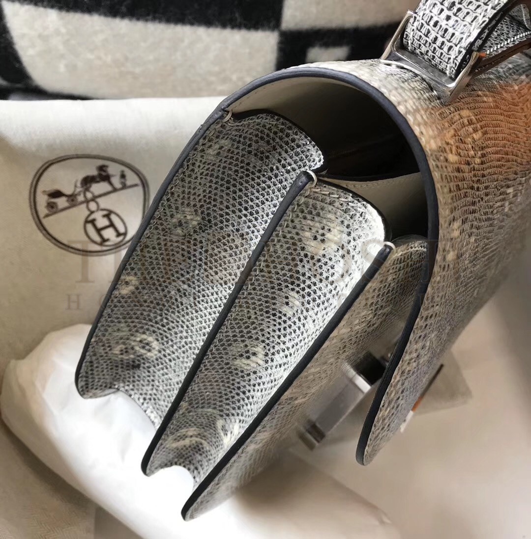 H**me5 Constance 24cm Bag In Ombre Embossed Natural Lizard Master Quality