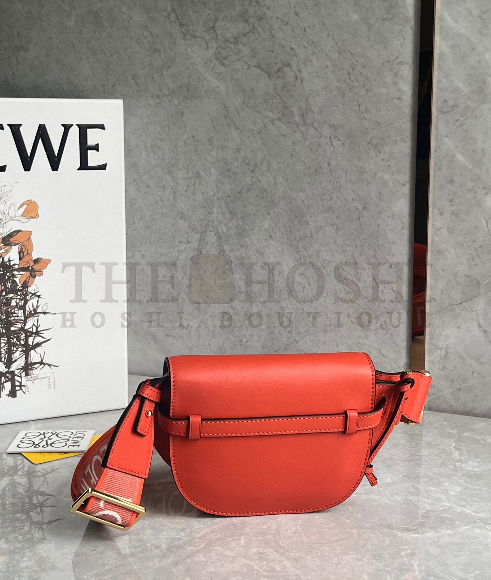 L0ew* Gate Dual Mini Bag in Sunrise Orange Calfskin Master Quality