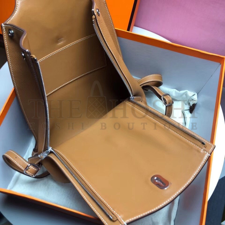 H**me5 GR24 Backpack In Gold Everycolor Calfskin Master Quality