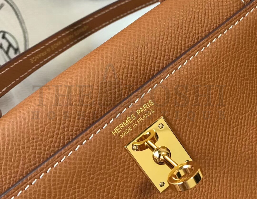 H**me5 Kelly Mini II Bag In Gold Epsom Leather Master Quality