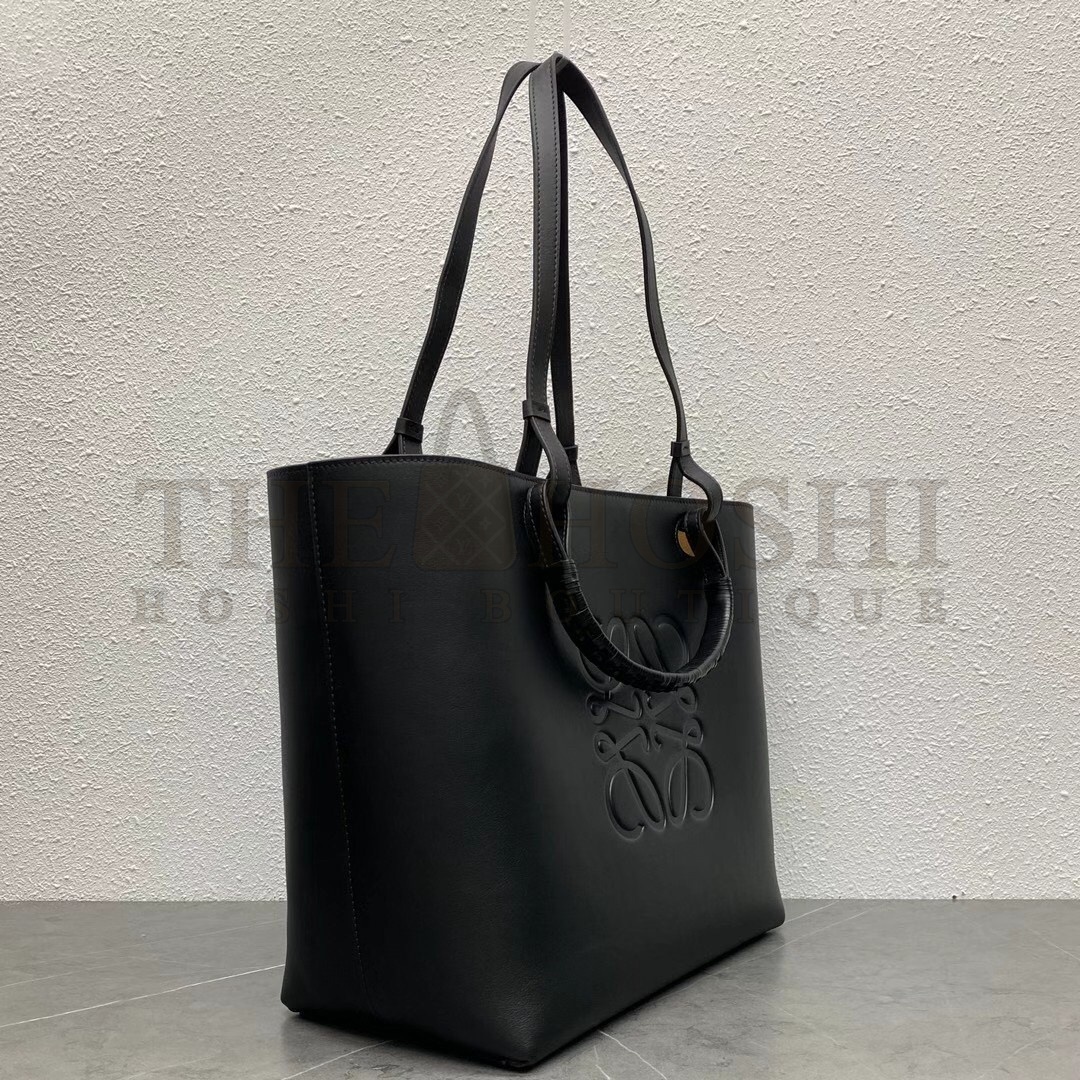 L0ew* Anagram Medium Tote Bag In Black Calfskin Master Quality