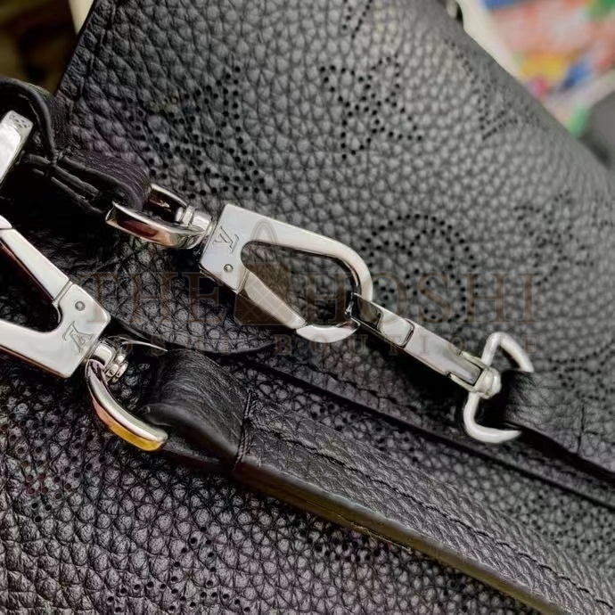 L0vis Vvtt0n LV Women Blossom MM Tote Bag Black Mahina Perforated Calfskin Leather Master Quality