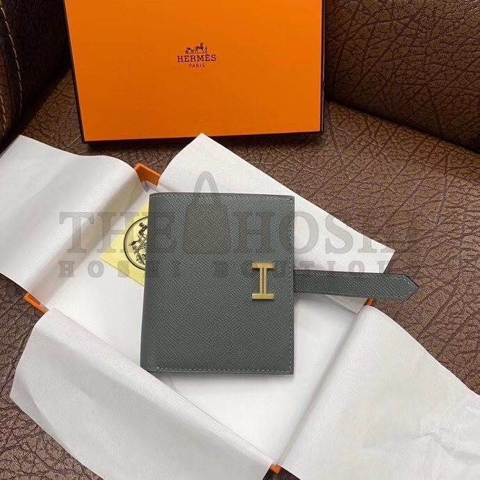 H**me5 Bearn Compact Wallet In Vert Amande Epsom Leather Master Quality