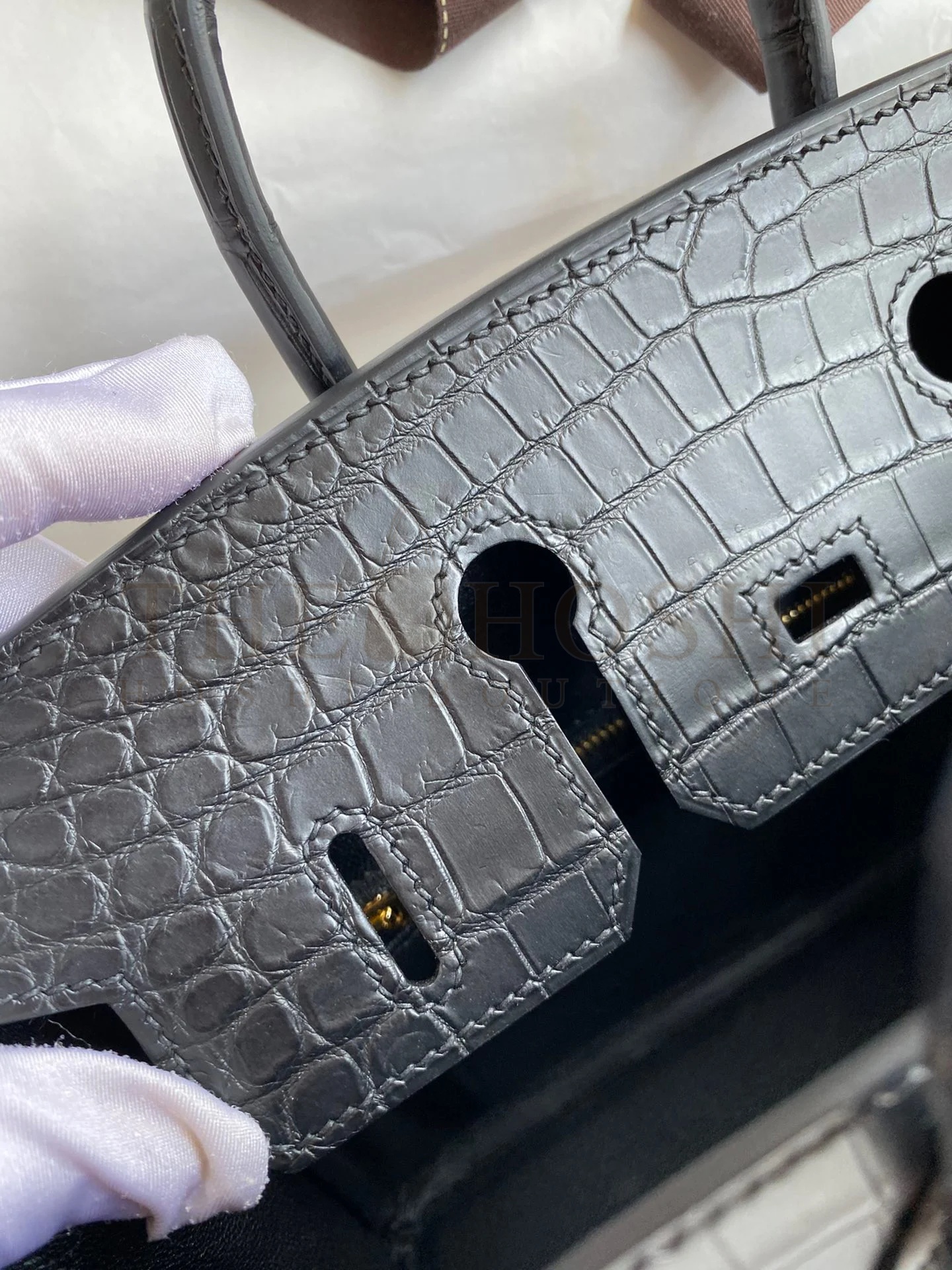 H**me5 Birkin 25 Handmade Bag In Black Crocodile Niloticus Matte Skin Master Quality