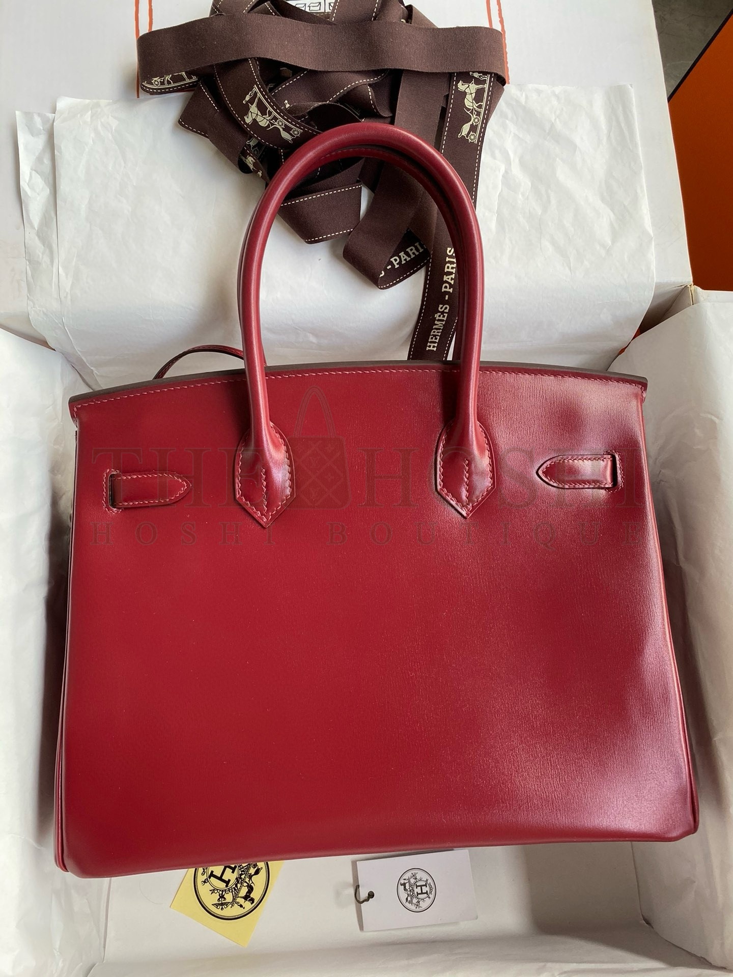 H**me5 Birkin 30 Retourne Handmade Bag in Rouge H Box Calfskin Master Quality