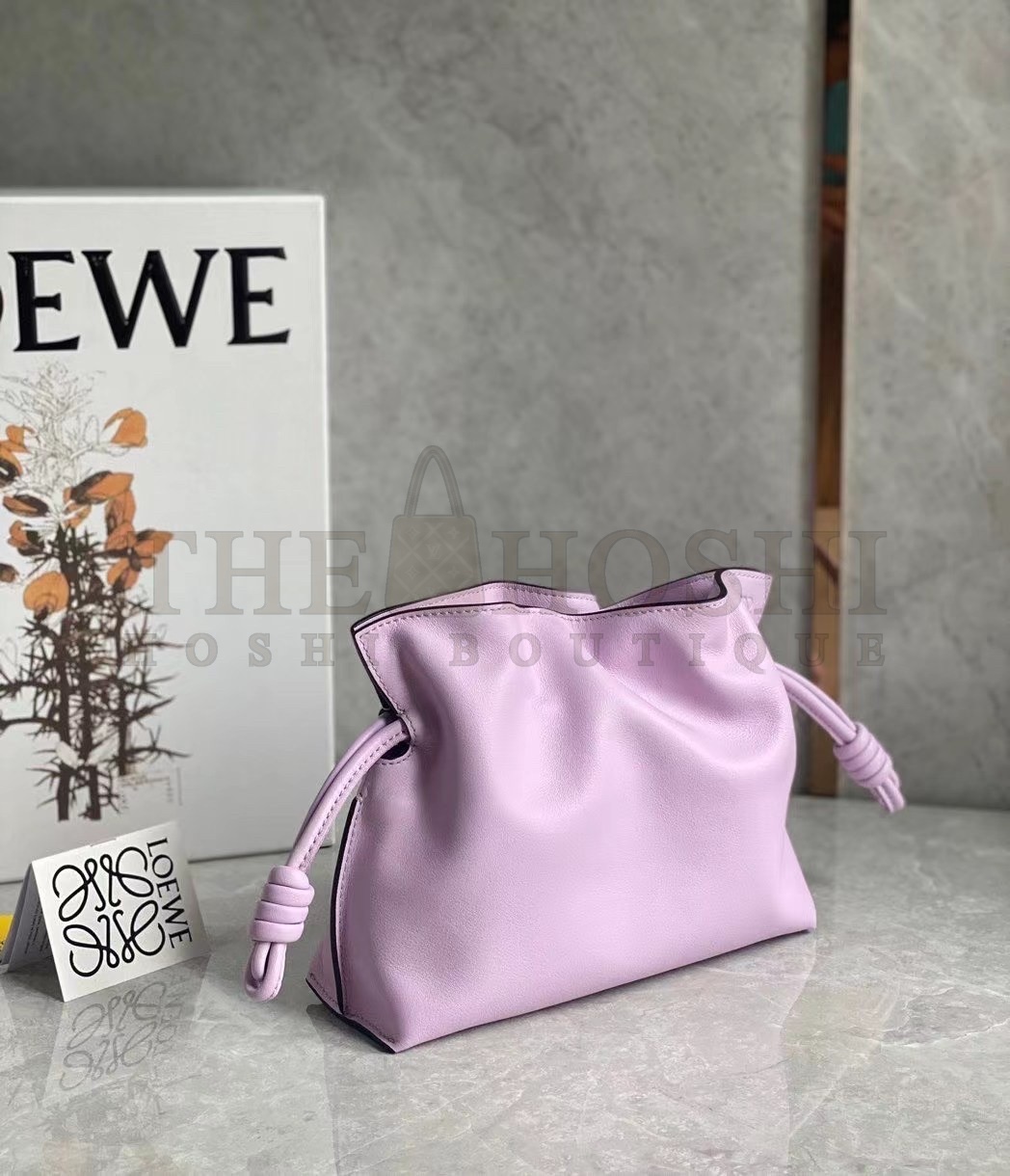 L0ew* Mini Flamenco Clutch Bag In Bloom Orchid Calfskin Master Quality
