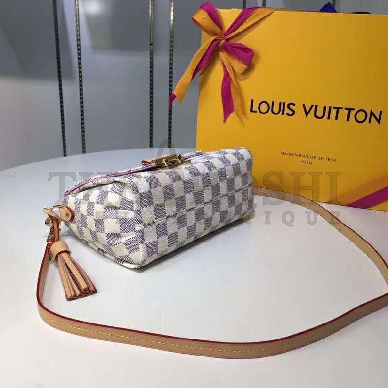 L0vis Vvtt0n LV Women Croisette Handbag in Damier Azur Coasted Canvas-Sandy Master Quality
