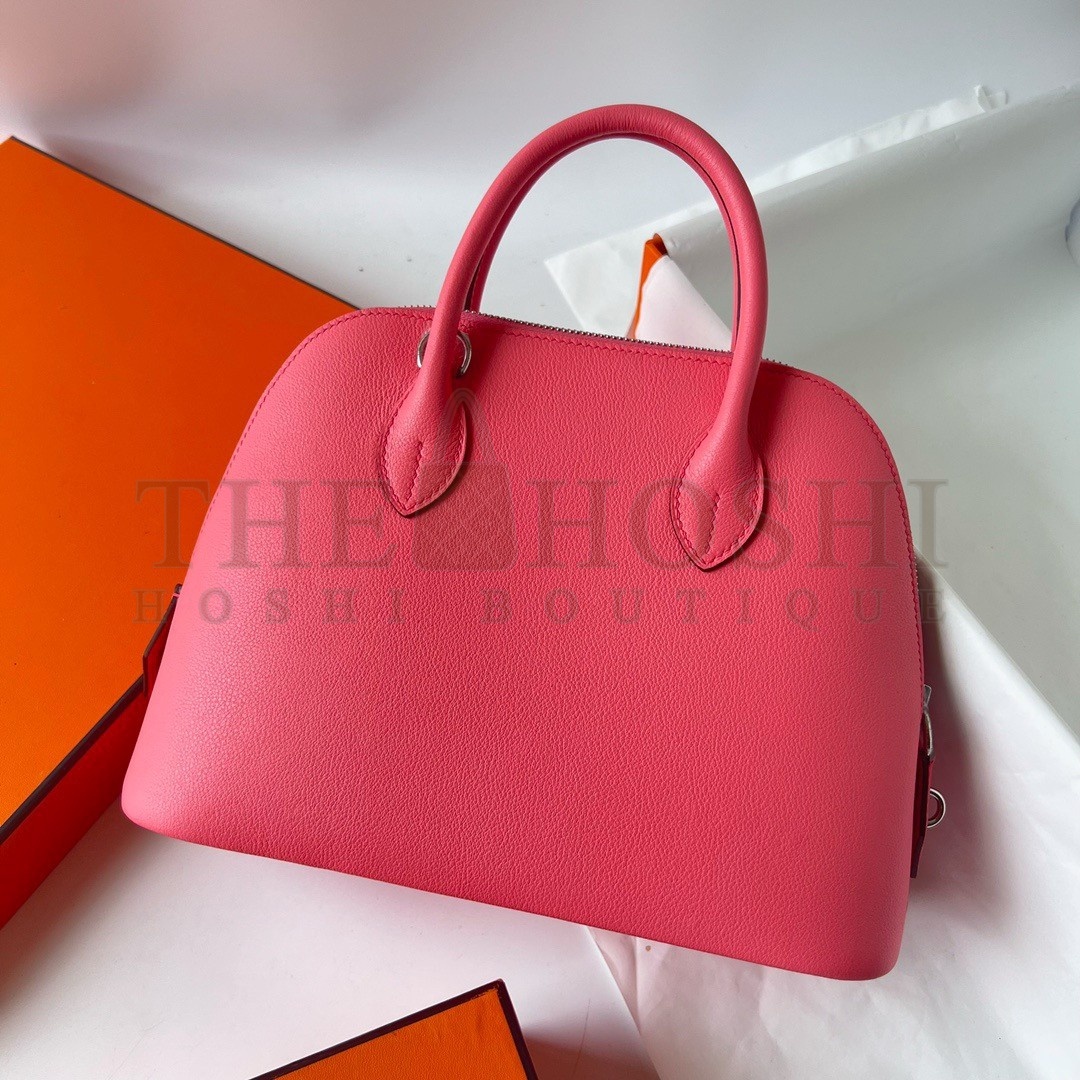 H**me5 Bolide 1923 25 Handmade Bag In Rose Lipstick Evercolor Calfskin Master Quality