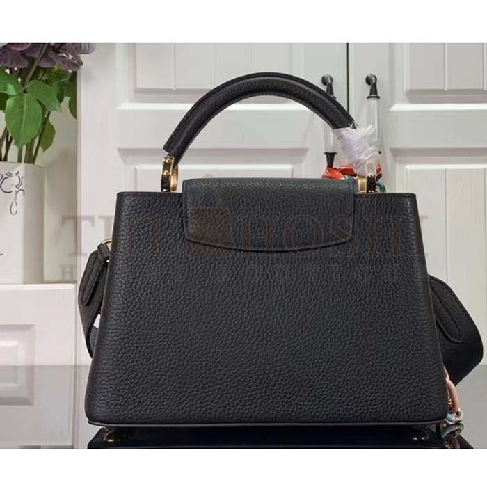 L0vis Vvtt0n LV Women Capucines BB Handbag Black Taurillon Cowhide Leather Master Quality