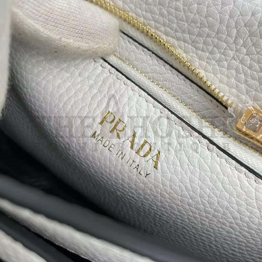 Pra*a Women Calf Leather Shoulder Bag-White Master Quality