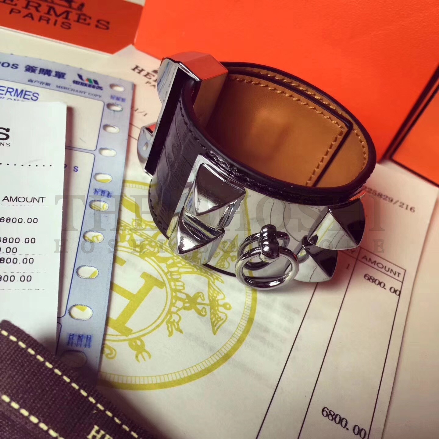 H**me5 Black Alligator Collier de Chien Bracelet Size S Master Quality