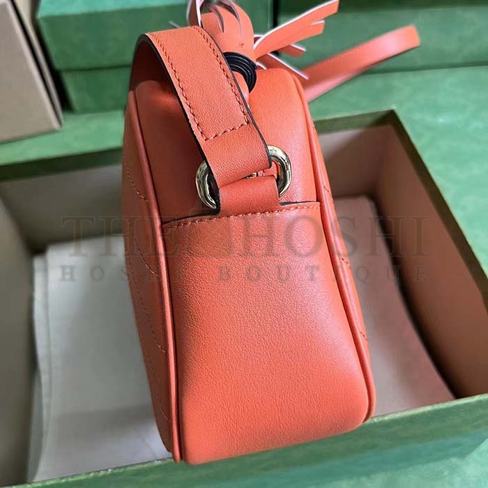 Gvc*1 Women GG Blondie Small Shoulder Bag Orange Leather Round Interlocking G Master Quality