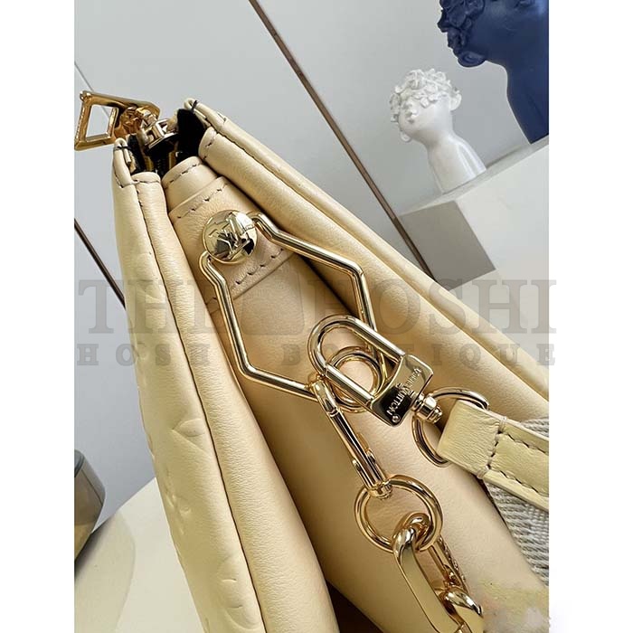 L0vis Vvtt0n LV Women Coussin BB Handbag Chic Yellow Varnished Calfskin Lambskin Cowhide-Leather M24560 Master Quality