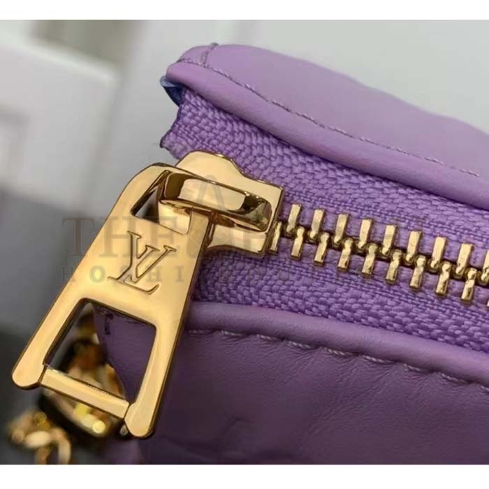 L0vis Vvtt0n LV Women Coussin PM Handbag Light Purple Lambskin Zip Closure Master Quality
