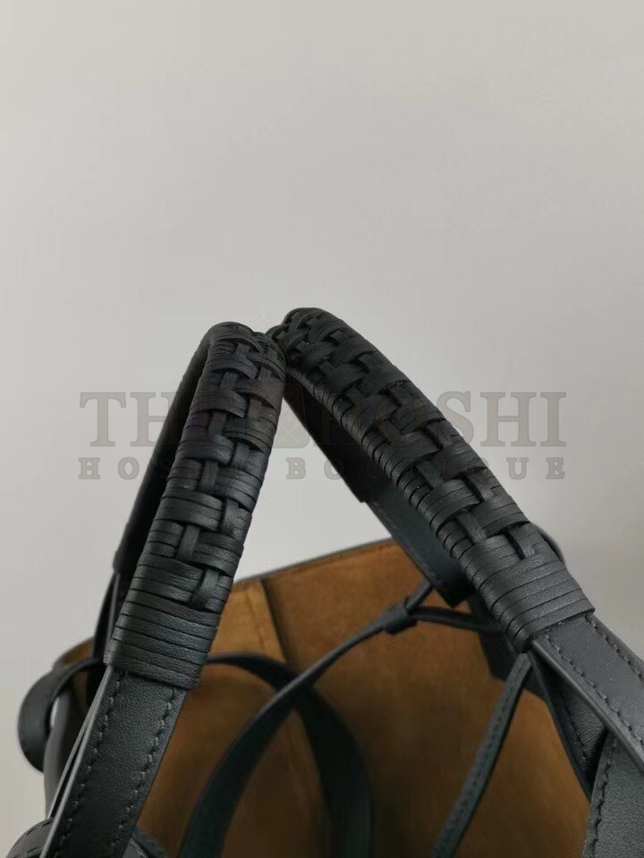 L0ew* Small Anagram Tote In Black Grained Calfskin Master Quality