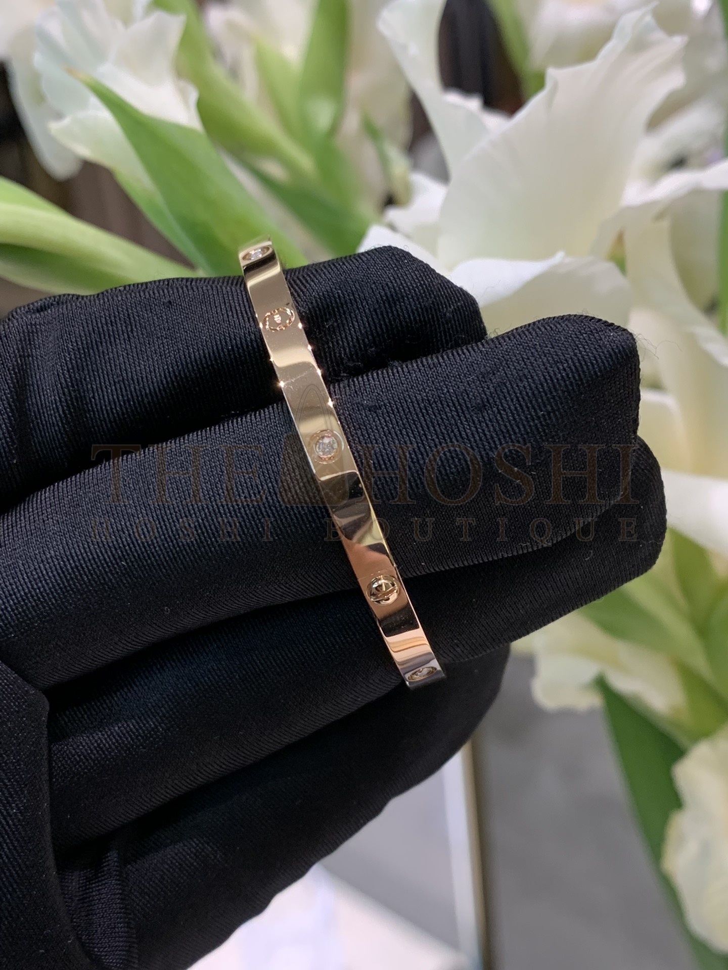 Ca*t1er LOVE BRACELET, SMALL MODEL, 6 D1am0ndS, Rose Gold Master Quality