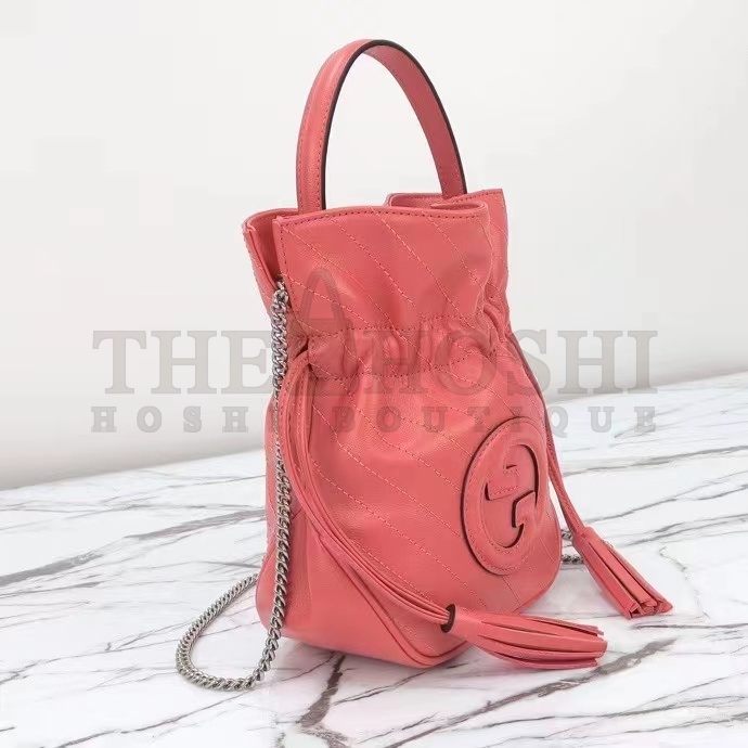 Gvc*1 Women GG Blondie Mini Bucket Bag Pink Leather Round Interlocking G Master Quality