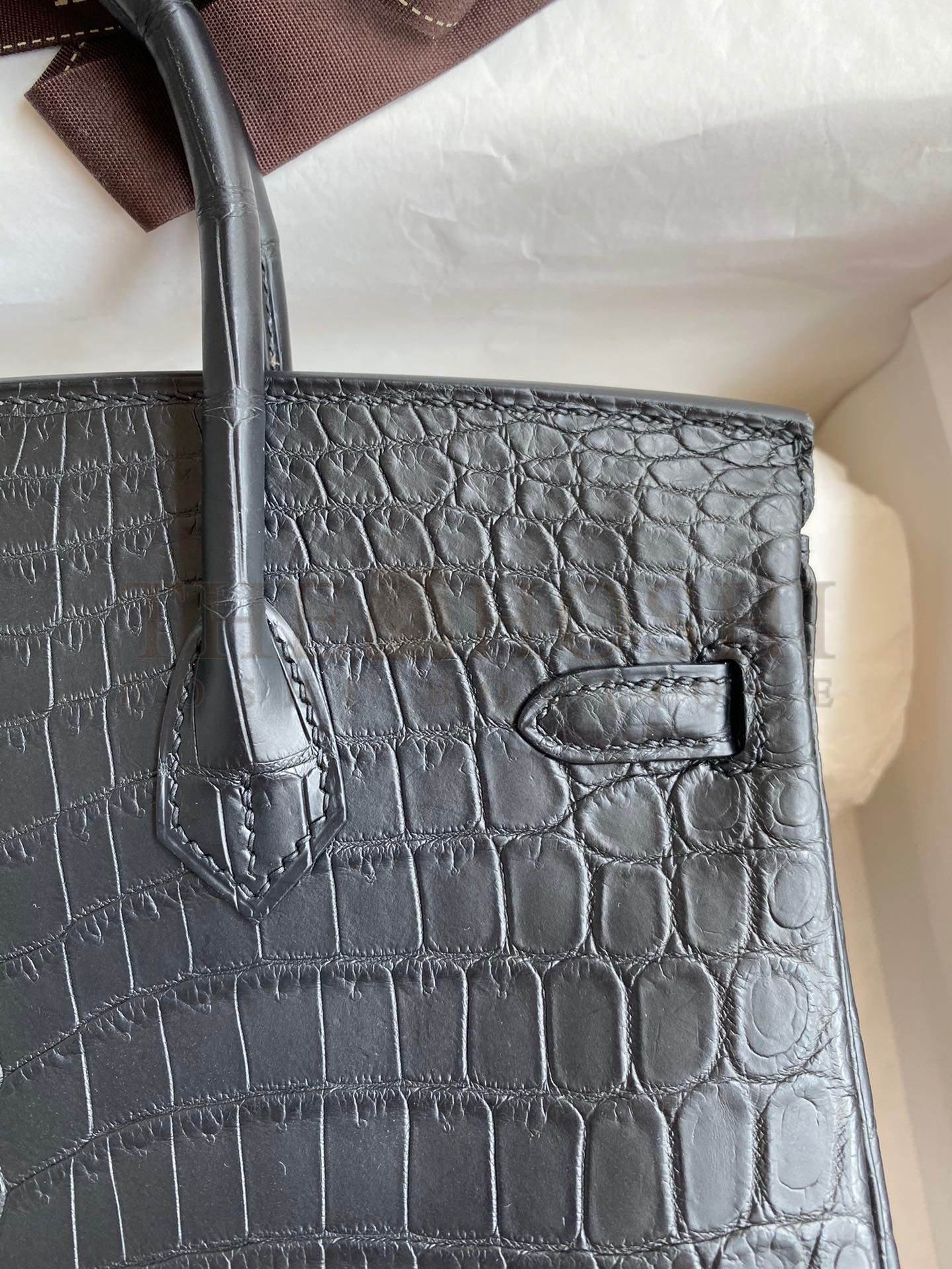 H**me5 Birkin 25 Handmade Bag In Black Crocodile Niloticus Matte Skin Master Quality