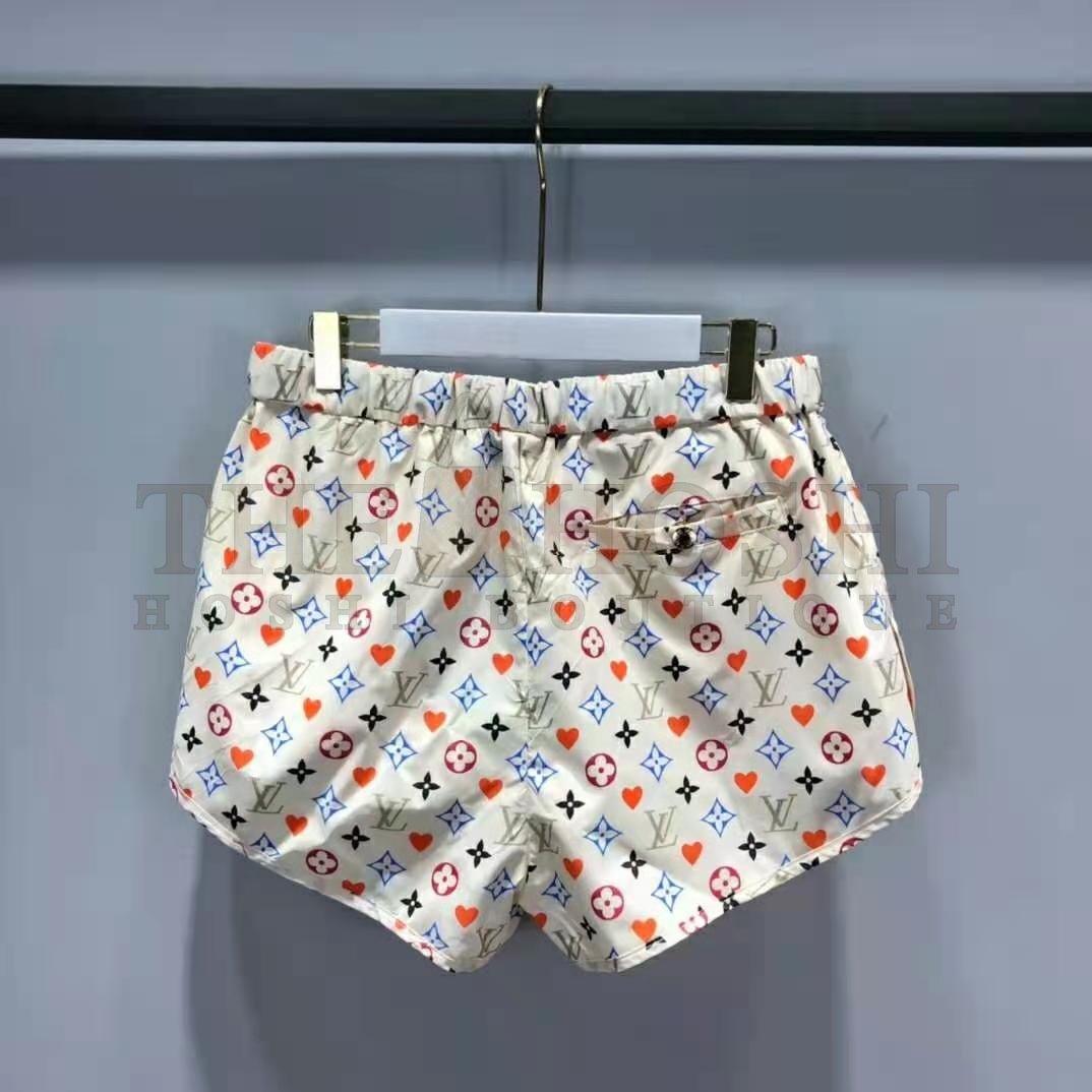 L0vis Vvtt0n Women Game On D-Ring Drawstring Jogging Shorts Monogram Canvas-White Master Quality