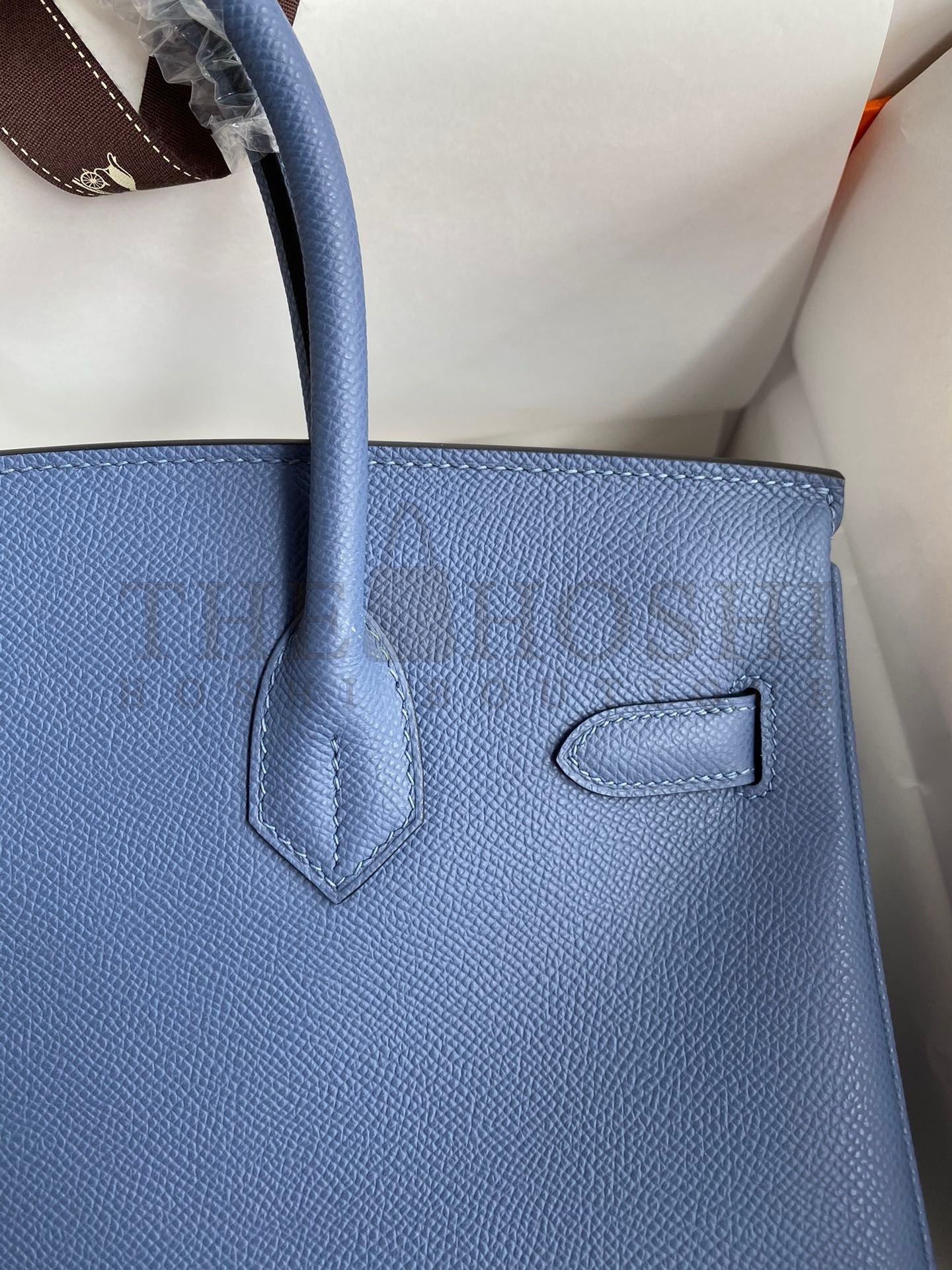 H**me5 Birkin 30 Retourne Handmade Bag in Blue Agate Epsom Calfskin Master Quality