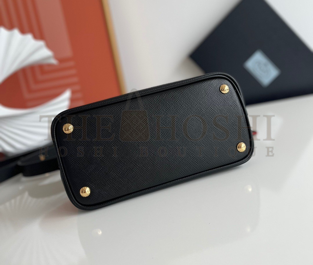 Pra*a Double Mini Bag In Black Saffiano Leather Master Quality