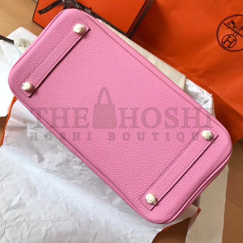 H**me5 Pink Birkin 30cm Clemence Handmade Bag Master Quality