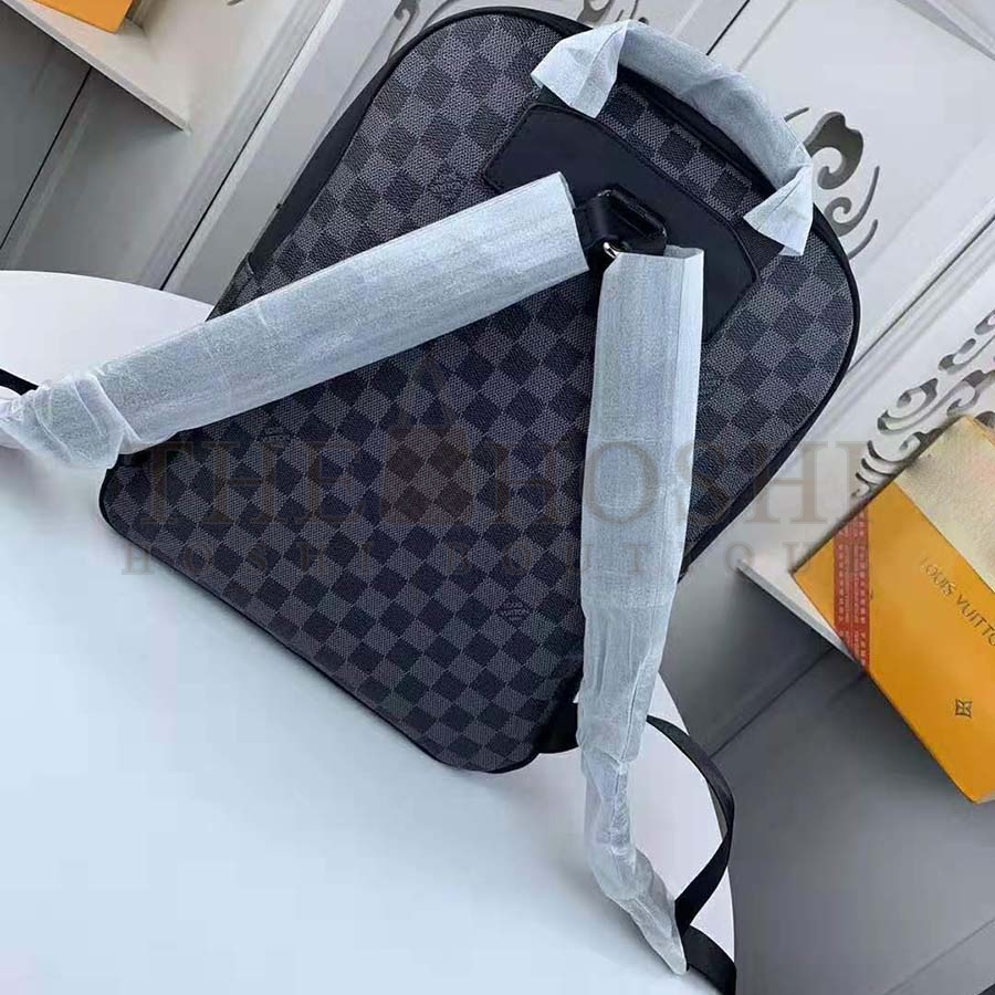 L0vis Vvtt0n LV Men Josh Backpack Bag in Damier Graphite Coated Canvas-Grey Master Quality