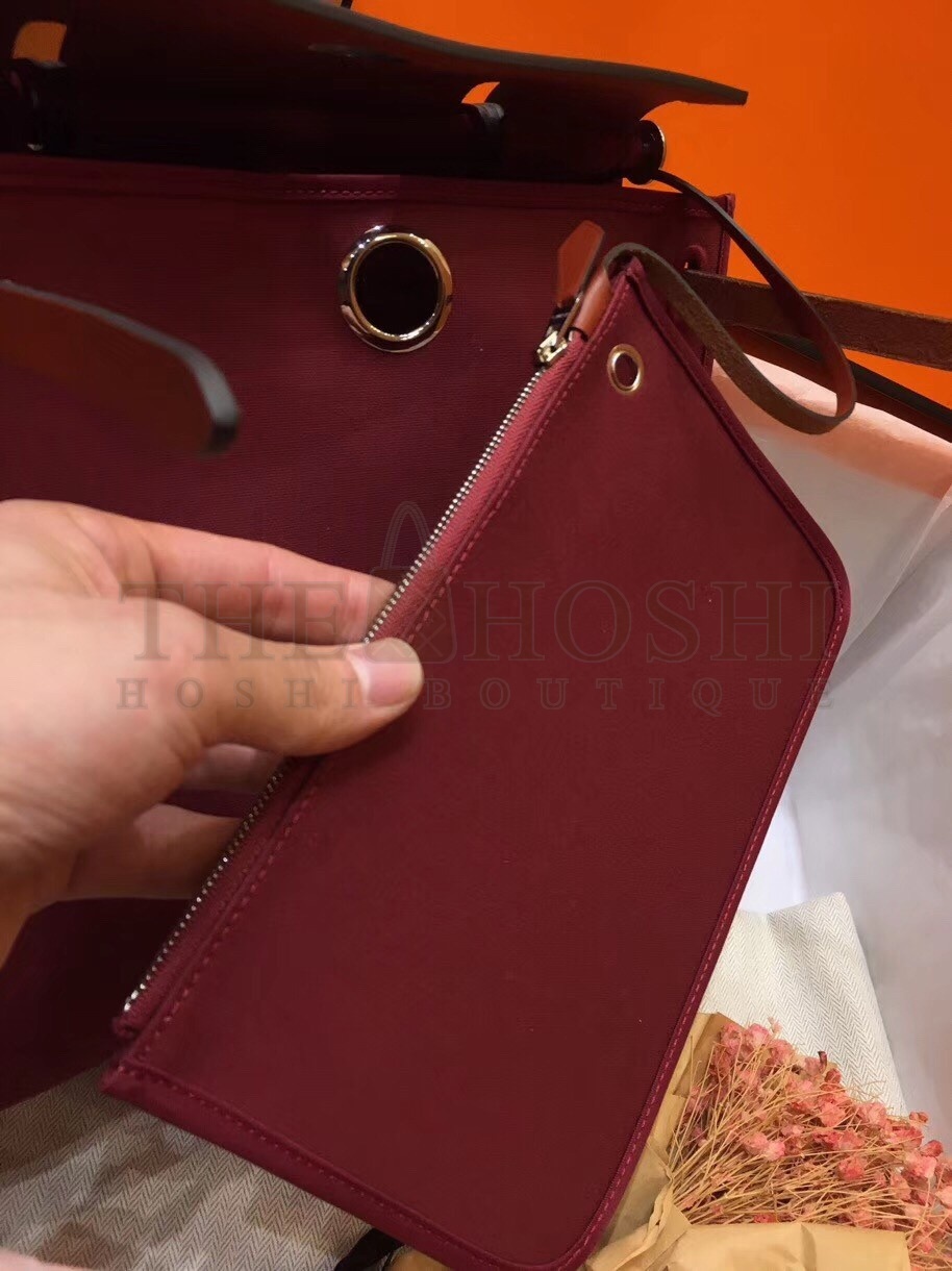 H**me5 Herbag Zip 31cm Bag In Camel And Bordeaux Master Quality