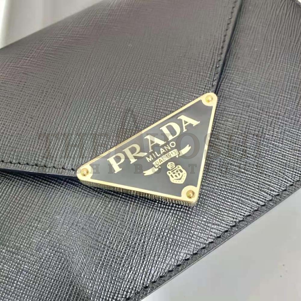 Pra*a Women Saffiano Leather Shoulder Bag-Black Master Quality