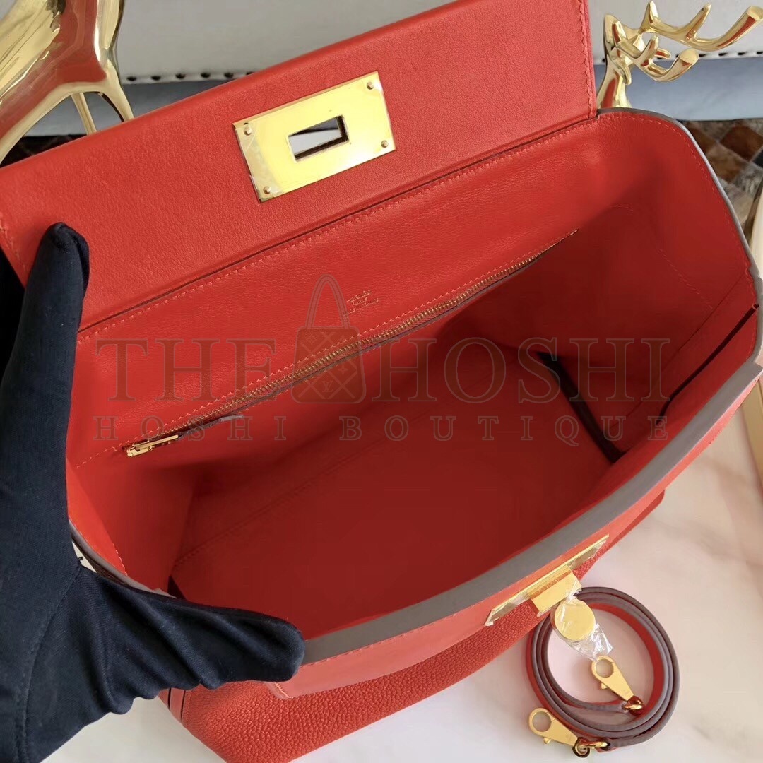 H**me5 24/24 29 Bag In Red Clemence Calfskin Master Quality