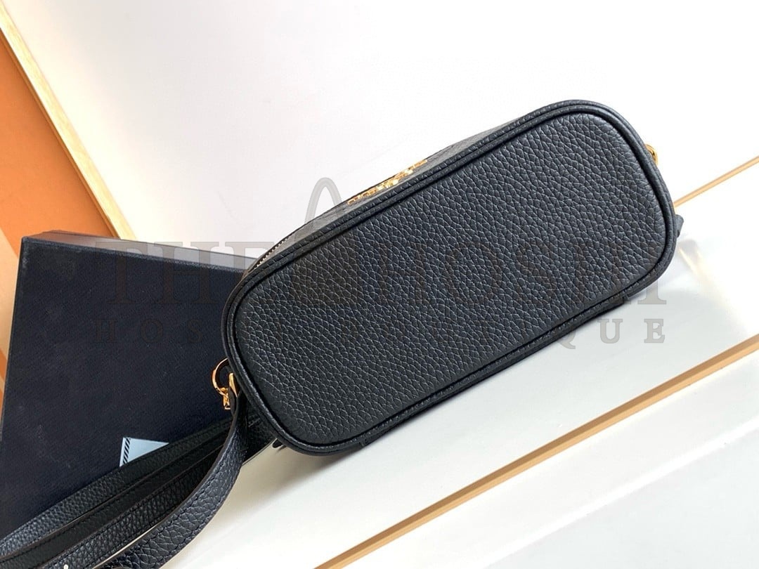 Pra*a Mini Vanity Bag in Black Grained Leather Master Quality