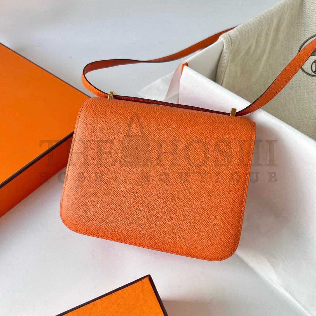 H**me5 Constance 18 Handmade Bag In Orange Epsom Calfskin Master Quality