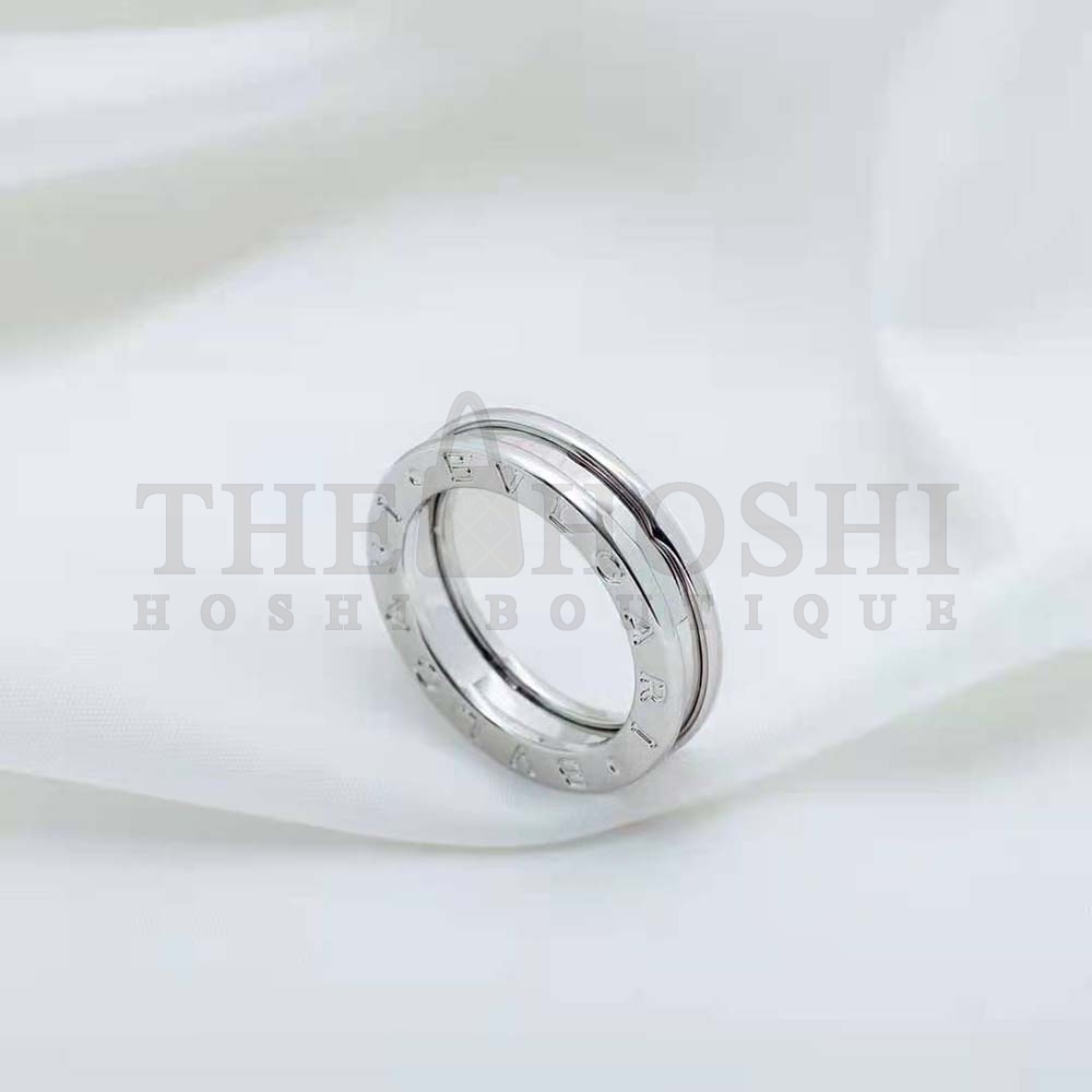 Bv1g*ai Women B.Zero1 One-Band Ring in 18 KT White Gold Master Quality