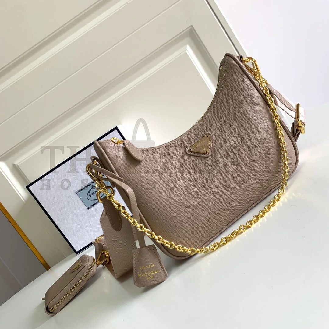 Pra*a Re-Edition 2005 Shoulder Bag In Taupe Saffiano Leather Master Quality