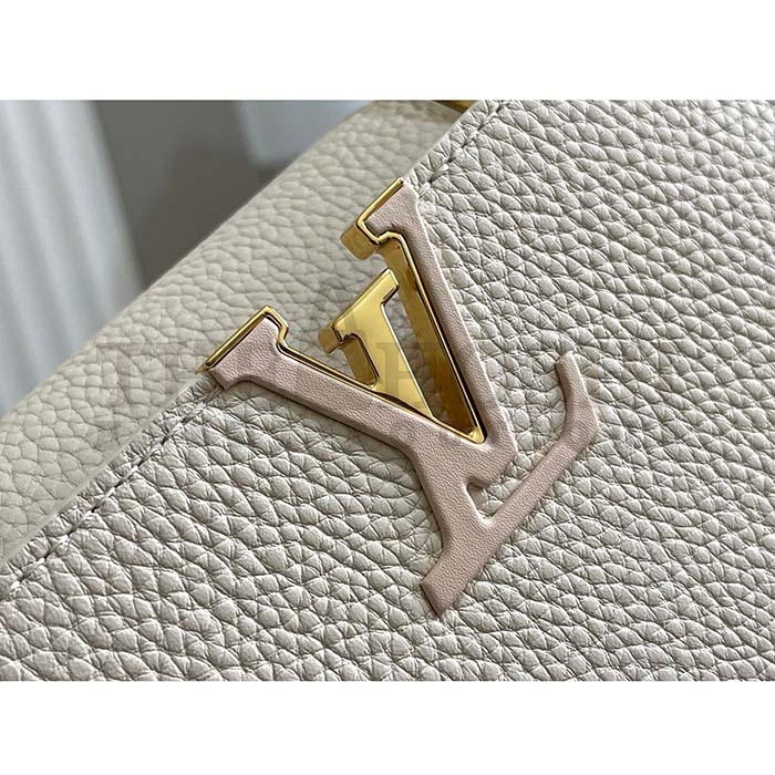 L0vis Vvtt0n LV Women Capucines BB Handbag Cream Beige Pearly Pink Taurillon Leather Master Quality