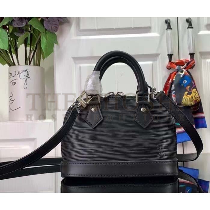 L0vis Vvtt0n LV Women Nano Alma Handbag Black Epi Grained Cowhide Leather Master Quality