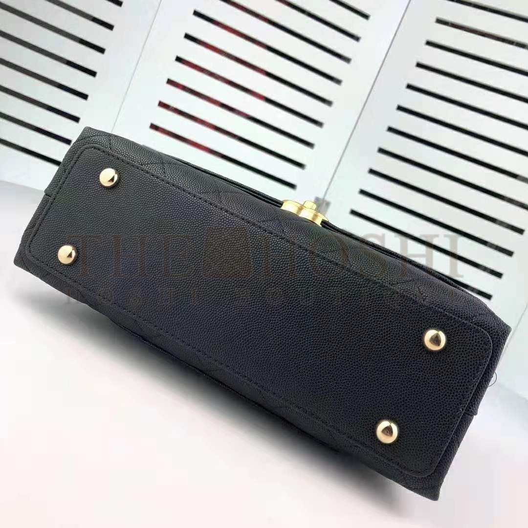 Ch**el Women Flap Bag with Top Handle in Calfskin-Black Master Quality