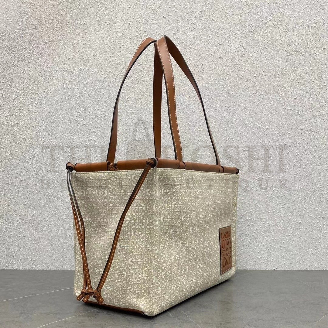 L0ew* Medium Cushion Tote In Beige Anagram Jacquard Master Quality