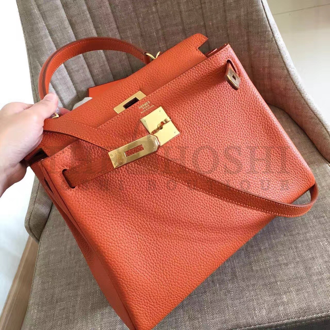 H**me5 Orange Clemence Kelly Retourne 32cm Handmade Bag Master Quality