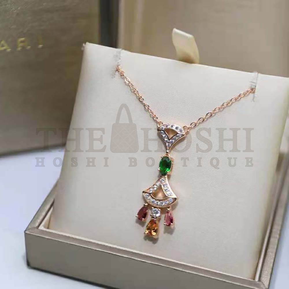Bv1g*ai Women Divas Dream Necklace 18 KT Rose Gold Master Quality