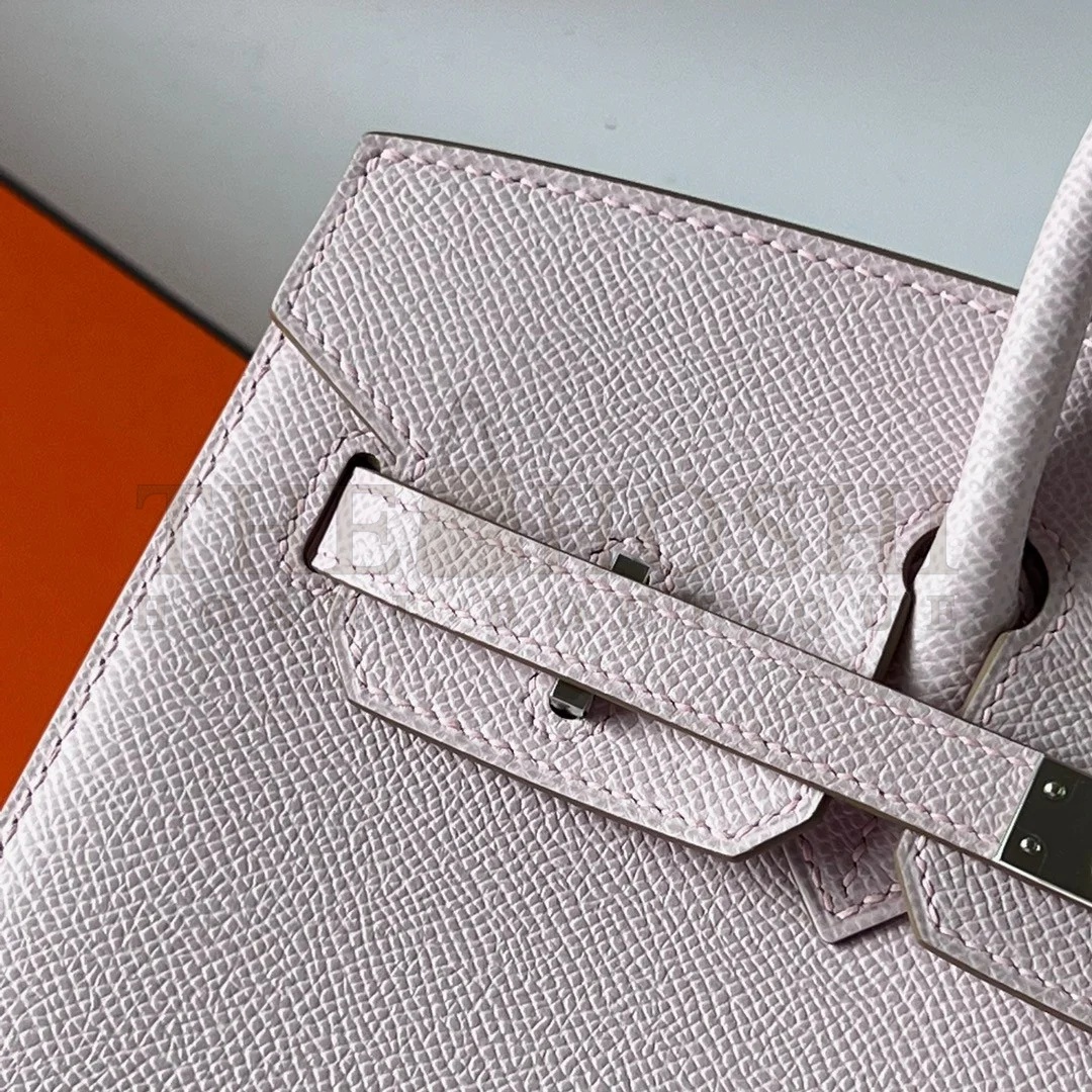 H**me5 Birkin 25 Sellier Handmade Bag In Mauve Pale Epsom Calfskin Master Quality